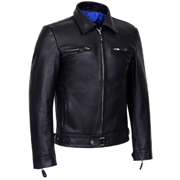 LJM032 Men’s German Luftwaffe Cowhide Real Leather Biker Jacket – Vintage Pilot Style