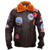 LJM033 Top Gun Maverick G-1 Flight Bomber Jacket – Tom Cruise Inspired Real Sheepskin Leather Aviator Coat