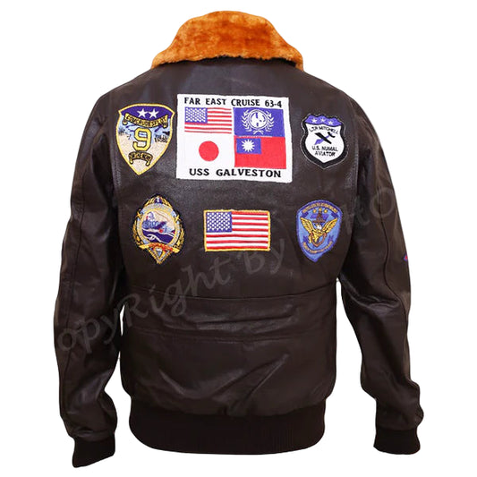 LJM033 Top Gun Maverick G-1 Flight Bomber Jacket – Tom Cruise Inspired Real Sheepskin Leather Aviator Coat