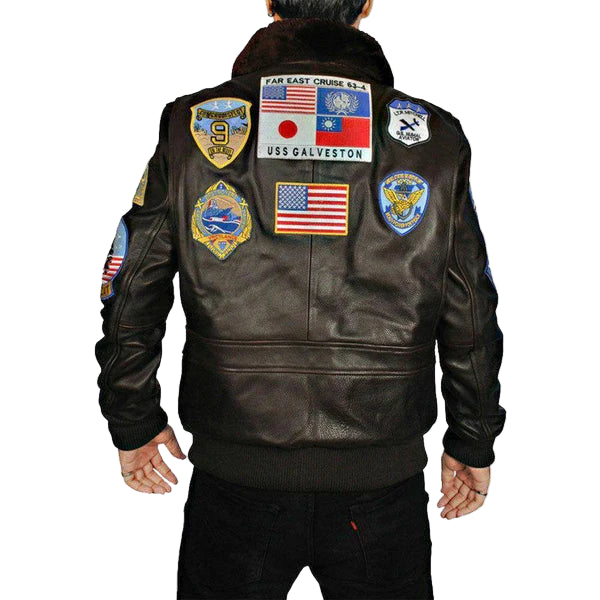 LJM033 Top Gun Maverick G-1 Flight Bomber Jacket – Tom Cruise Inspired Real Sheepskin Leather Aviator Coat