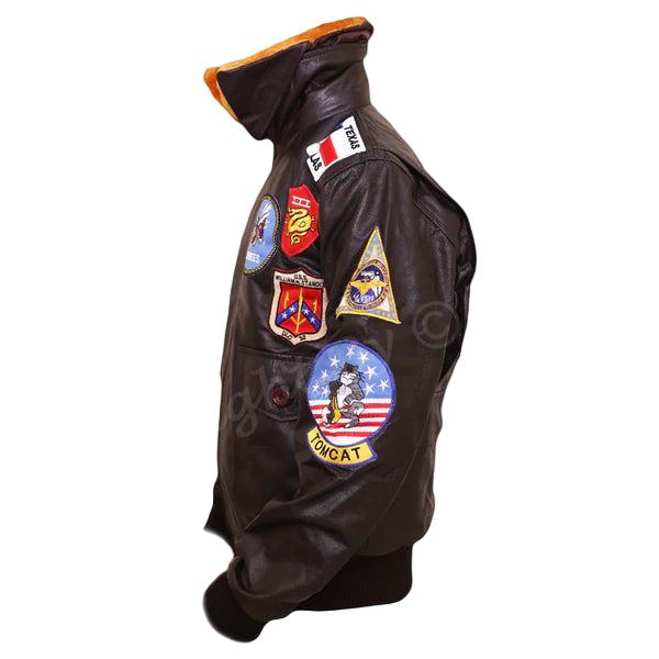 LJM033 Top Gun Maverick G-1 Flight Bomber Jacket – Tom Cruise Inspired Real Sheepskin Leather Aviator Coat