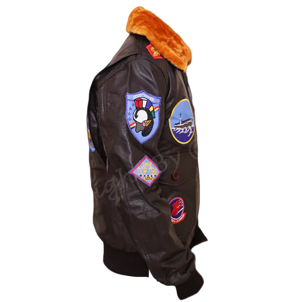 LJM033 Top Gun Maverick G-1 Flight Bomber Jacket – Tom Cruise Inspired Real Sheepskin Leather Aviator Coat