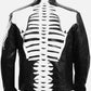 LJM0035 Men’s Spooky Skeleton Bones Cosplay Black Real Leather Jacket – Special Edition Coat