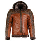 FJM0025 Men's Distressed Coffee Brown Fur Leather Biker Jacket – Vintage Slim Fit Moto Style Coat