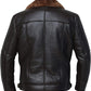 FJM0024 Men’s Brown B3 Leather Real Shearling Fur Bomber Jacket Pilot Aviator RAF Biker Army Style Coat