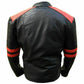 LJM0039 Men’s Classic Red & Black Brando Biker Real Leather Jacket – Slim Fit Genuine Leather Coat