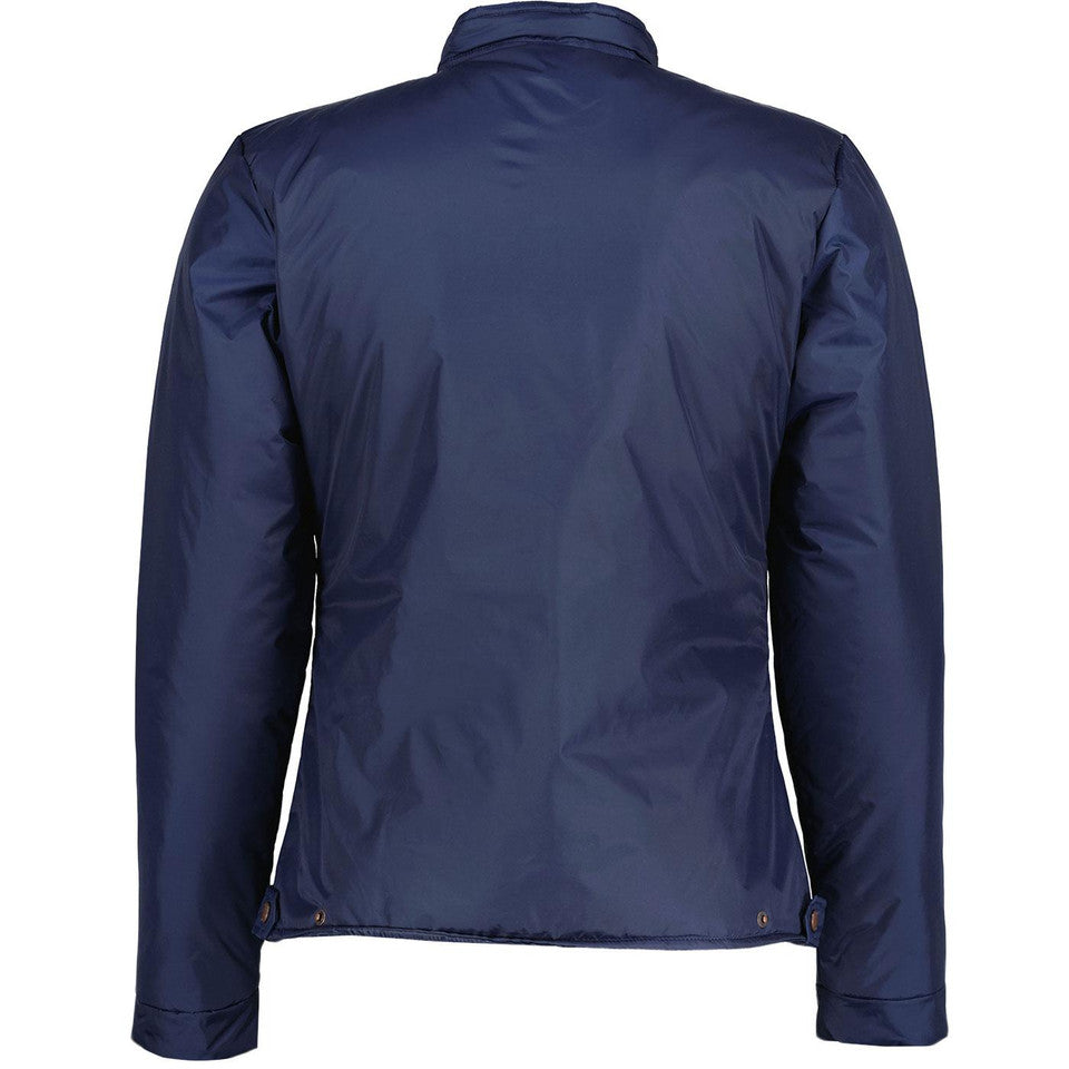 DJM0008 Men’s Retro Racer Jacket – Navy Blazer with Mustard & Red Stripes | Classic Vintage Streetwear Coat