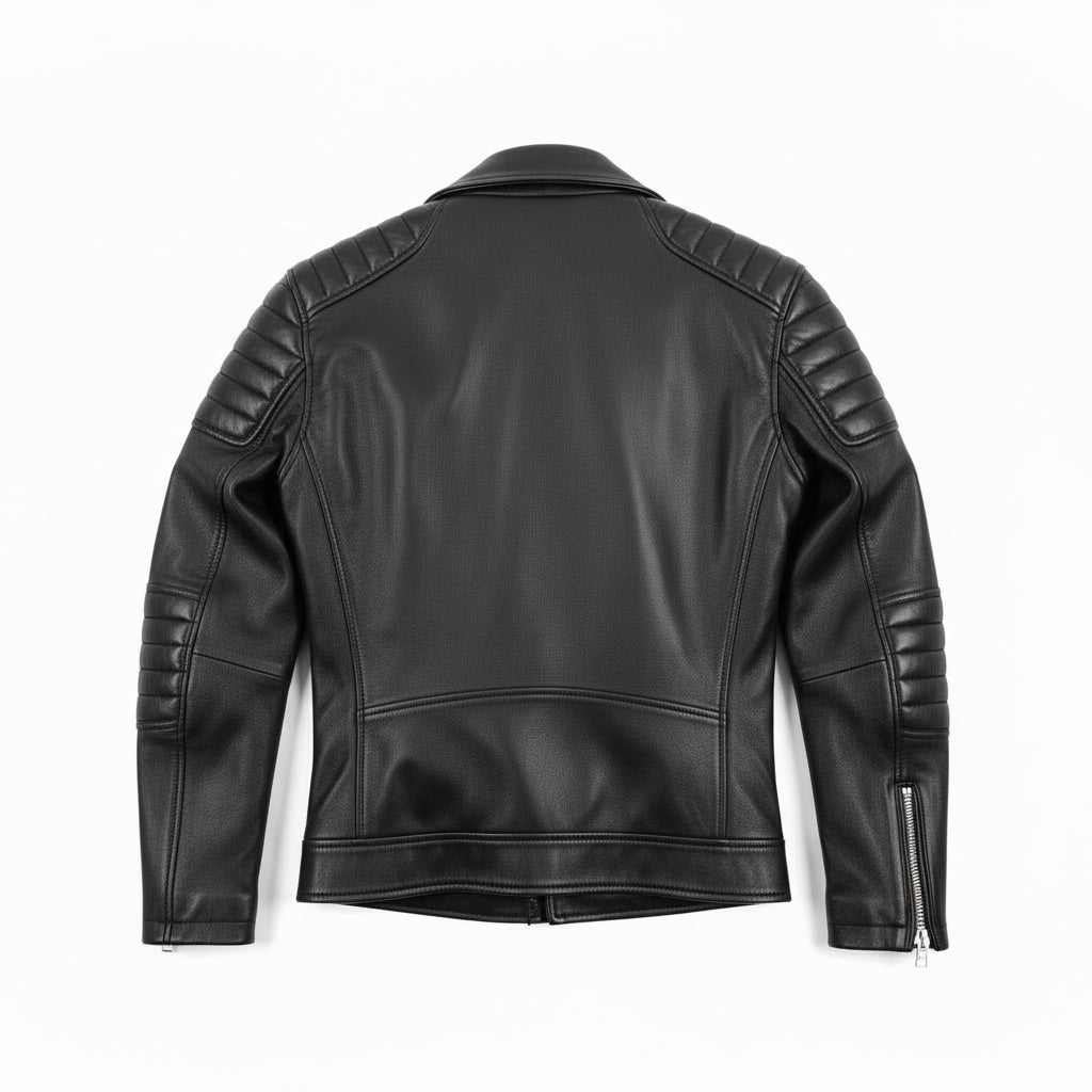 LJM0045 Men’s Armand Black Motorcycle Leather Jacket – Classic Rider Style Biker Coat