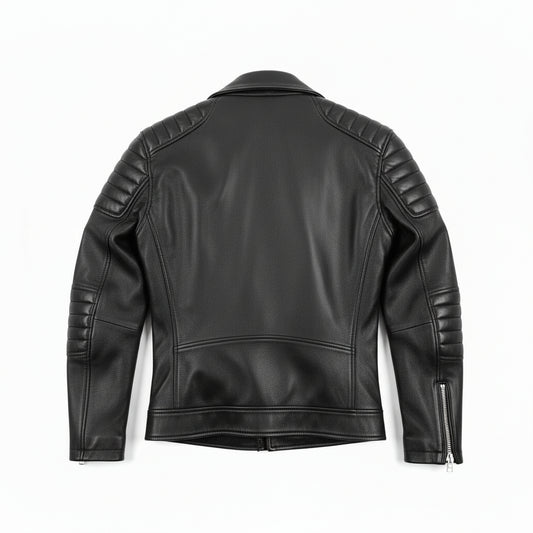 LJM0045 Men’s Armand Black Motorcycle Leather Jacket – Classic Rider Style Biker Coat