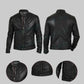 LJM0046 Men’s Retro Moto Biker Jacket – Hunt Black Finish, Classic Motorcycle Style Coat