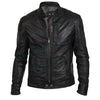 LJM0046 Men’s Retro Moto Biker Jacket – Hunt Black Finish, Classic Motorcycle Style Coat