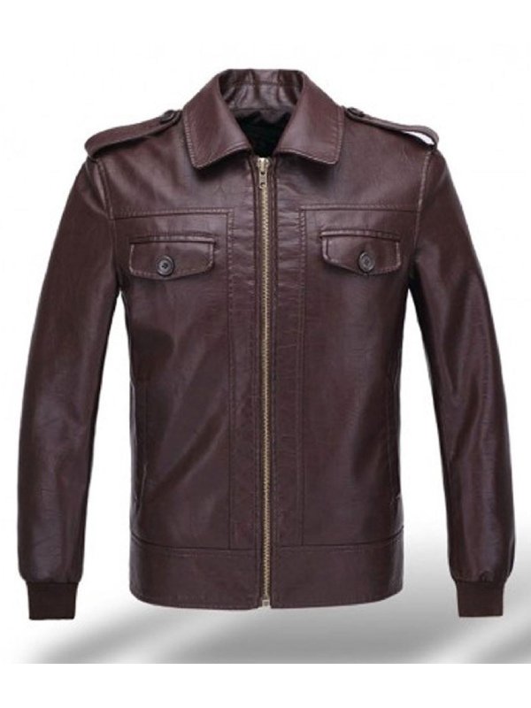 LJM0047 Men’s Brown Hero Moto Jacket – Premium Finish, Classic Avengers-Inspired Design