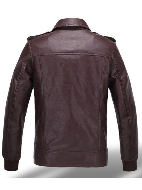 LJM0047 Men’s Brown Hero Moto Jacket – Premium Finish, Classic Avengers-Inspired Design