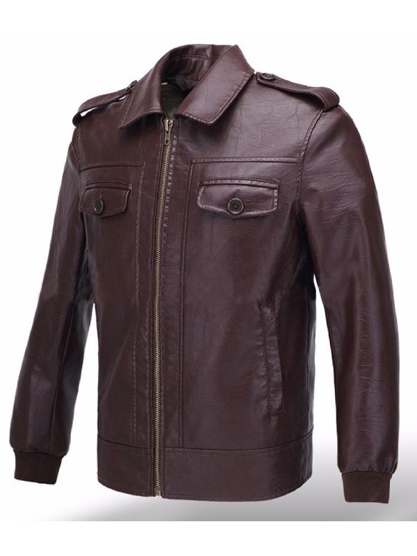 LJM0047 Men’s Brown Hero Moto Jacket – Premium Finish, Classic Avengers-Inspired Design