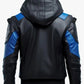 LJM0054 Men's Nightwing Elite Cosplay Performance Leather Jacket – Black & Blue Tactical Hero Edition for Comic Con & Collectors