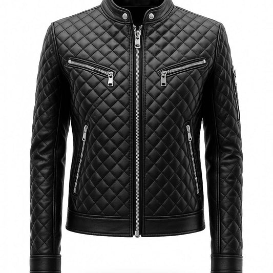 LJM0055 Men's Vinnie Modern Fit Black Leather Rider Jacket – Stylish Moto Silhouette for Daily Wear