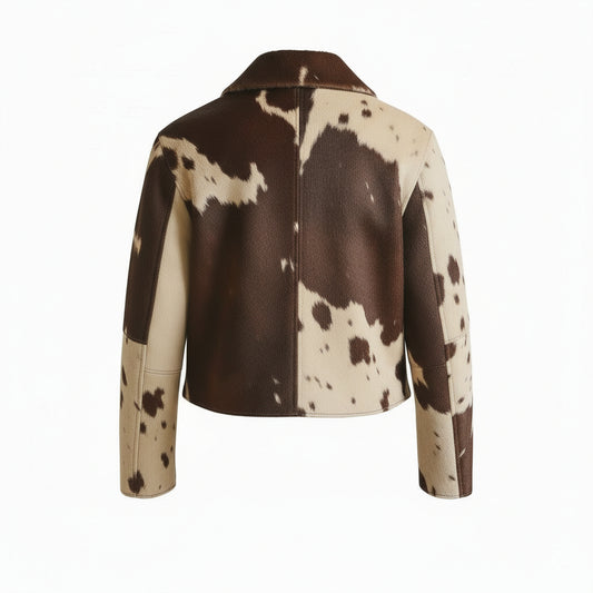 LJM0059 Men's Handmade Hair-On Cowhide Leather Jacket – Genuine Cowhide Fur Detail & Premium Craftsmanship