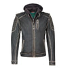 LJM0060 Men’s Black Distressed Leather Jacket – Halloween & Christmas Style, Genuine Cow Vintage Rugged Look Jacket