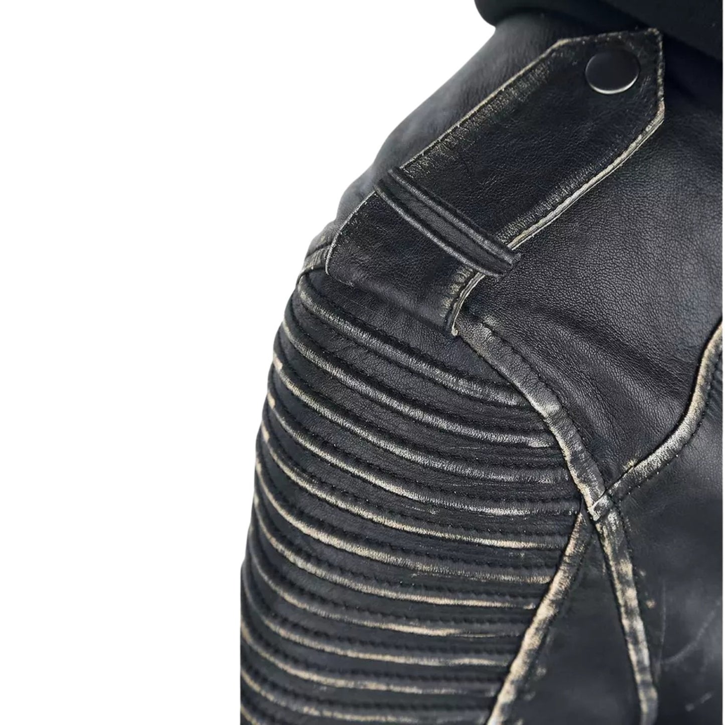 LJM0060 Men’s Black Distressed Leather Jacket – Halloween & Christmas Style, Genuine Cow Vintage Rugged Look Jacket