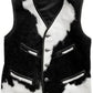 LJM0061 Men’s Cowhide & Lamb-Pony Skin Leather Vest – Premium Real Leather, Sleeveless Outerwear