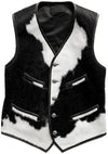 LJM0061 Men’s Cowhide & Lamb-Pony Skin Leather Vest – Premium Real Leather, Sleeveless Outerwear