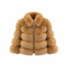 FJF0008 Luxury Women’s Premium Golden Fox Fur Bubble Jacket – Ultra Soft, Winter Warmth, High-Fashion Statement Outerwear