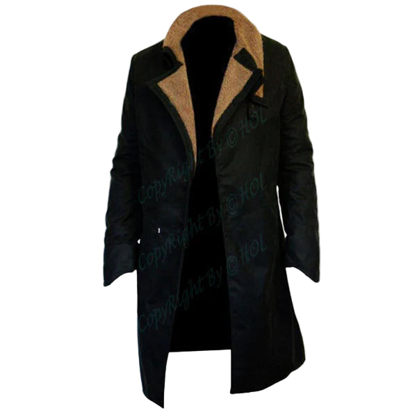 MDJ002 Men’s Long Length Cotton Trench Coat – “Officer K” Blade Runner 2049 Inspired (Black)