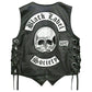 LJM0087 Men's Black Label Society Genuine Leather Vest Zakk Wylda Vest BLS Patches Jacket