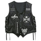 LJM0087 Men's Black Label Society Genuine Leather Vest Zakk Wylda Vest BLS Patches Jacket