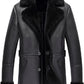 FCM0010 Men’s B3 Aviator Winter Coat – Plush Fur-Style Inner Lining, Real Shearling Fur Vintage Flight Design, Heavy Warmth