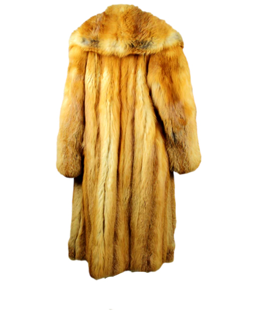 FCM0012 Men's Premium Red Fox Fur Coat – Luxurious Vermilion Outerwear for Bold & Sophisticated Style Jacket