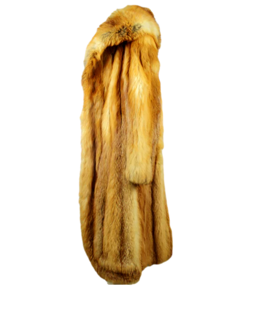 FCM0012 Men's Premium Red Fox Fur Coat – Luxurious Vermilion Outerwear for Bold & Sophisticated Style Jacket