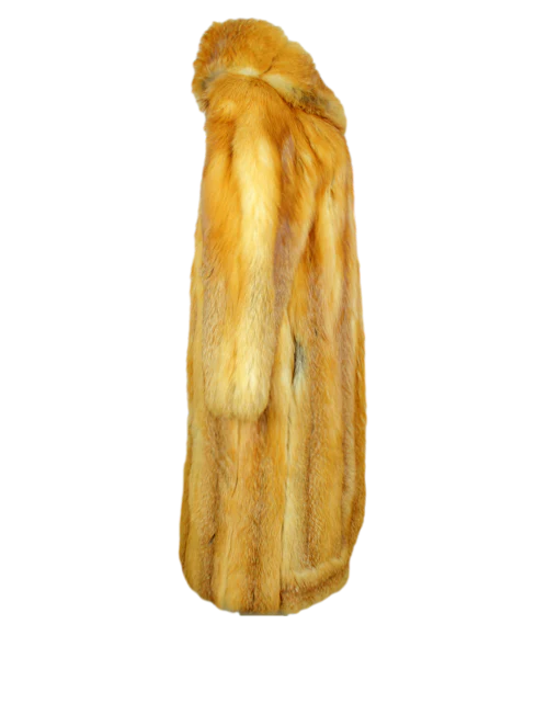 FCM0012 Men's Premium Red Fox Fur Coat – Luxurious Vermilion Outerwear for Bold & Sophisticated Style Jacket