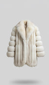 FCM0013 Men's Imperial Frost White Fox Fur Coat – Ultra-Luxury Winter Statement Piece for Elite Sophistication