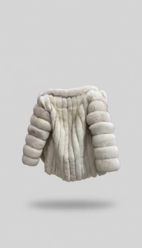 FCM0013 Men's Imperial Frost White Fox Fur Coat – Ultra-Luxury Winter Statement Piece for Elite Sophistication