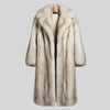 FCM0014 Men's Lynx Eco- Fox Fur Long Coat – Bold Print Full-Length Statement Coat for Modern Masculine Luxury Coat