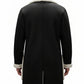 FCM0017 Men’s Black Suede Leather Winter Overcoat – Long Lapel Collar Warm Coat for Cold Cozy Weather Coat