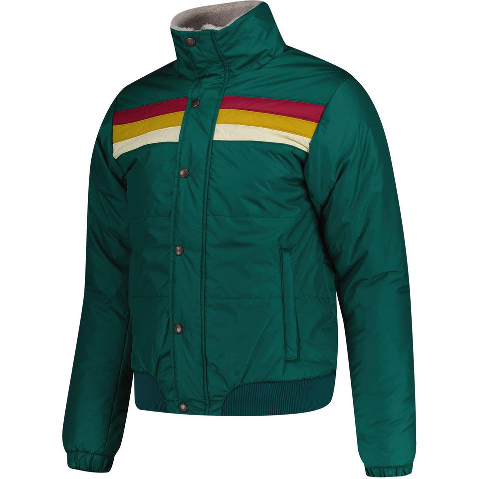 DJM0032 Men's Retro Flag Style Cotton Jacket – Vintage Green Winter Wear parachute with Sherpa Collar Coat