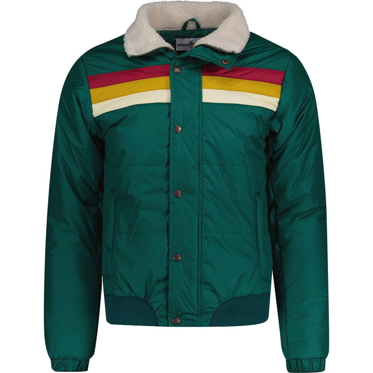 DJM0032 Men's Retro Flag Style Cotton Jacket – Vintage Green Winter Wear parachute with Sherpa Collar Coat