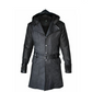 C010 Men's Wool & Sheep Leather Trench Coat with Quilted Hooded Jacket