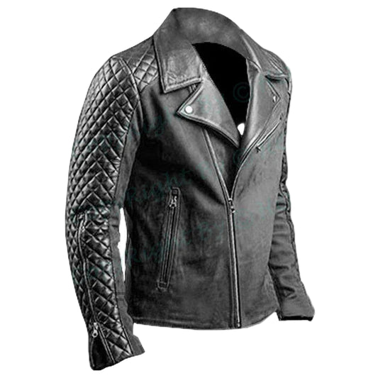 LJM014 Men’s Stylish Black Real Leather Biker Jacket | Suede Finish Fashion Wear