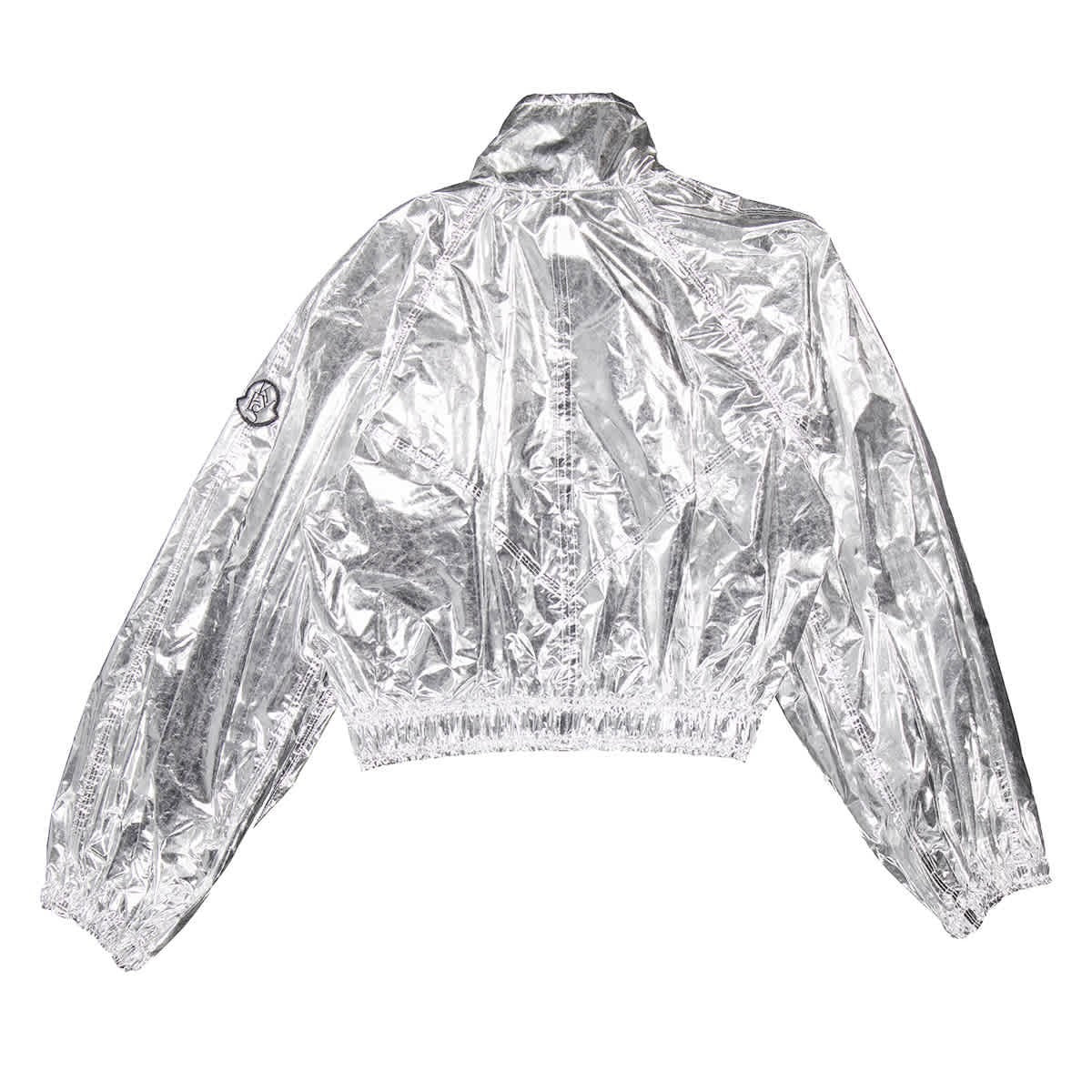 LJF0018 Women’s High-Shine Silver Metallic Puffer Style Windbreaker Jacket – Trendy Oversized Street Dancing wear Outerwear Coat