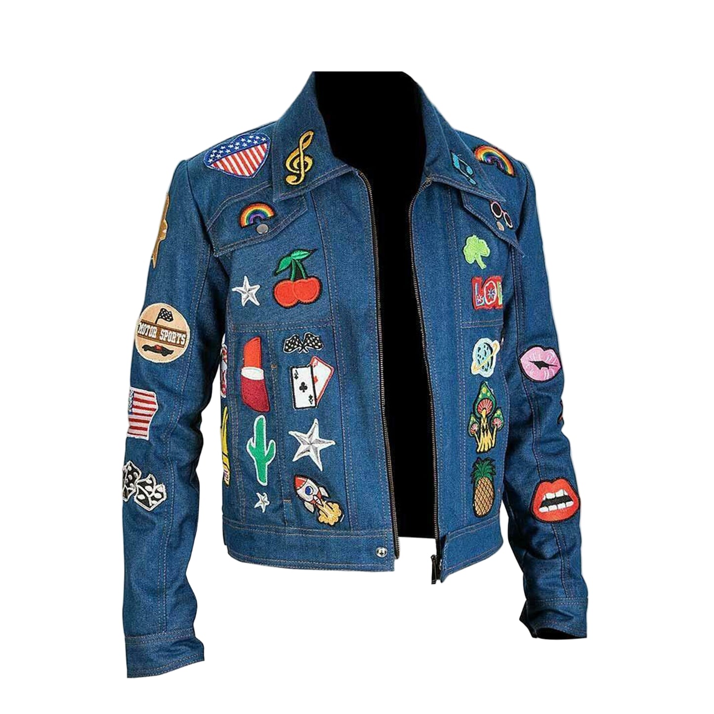 DJM0001 Rocketman Movie Style Denim Jacket | Taron Egerton Elton John Vintage Blue Denim