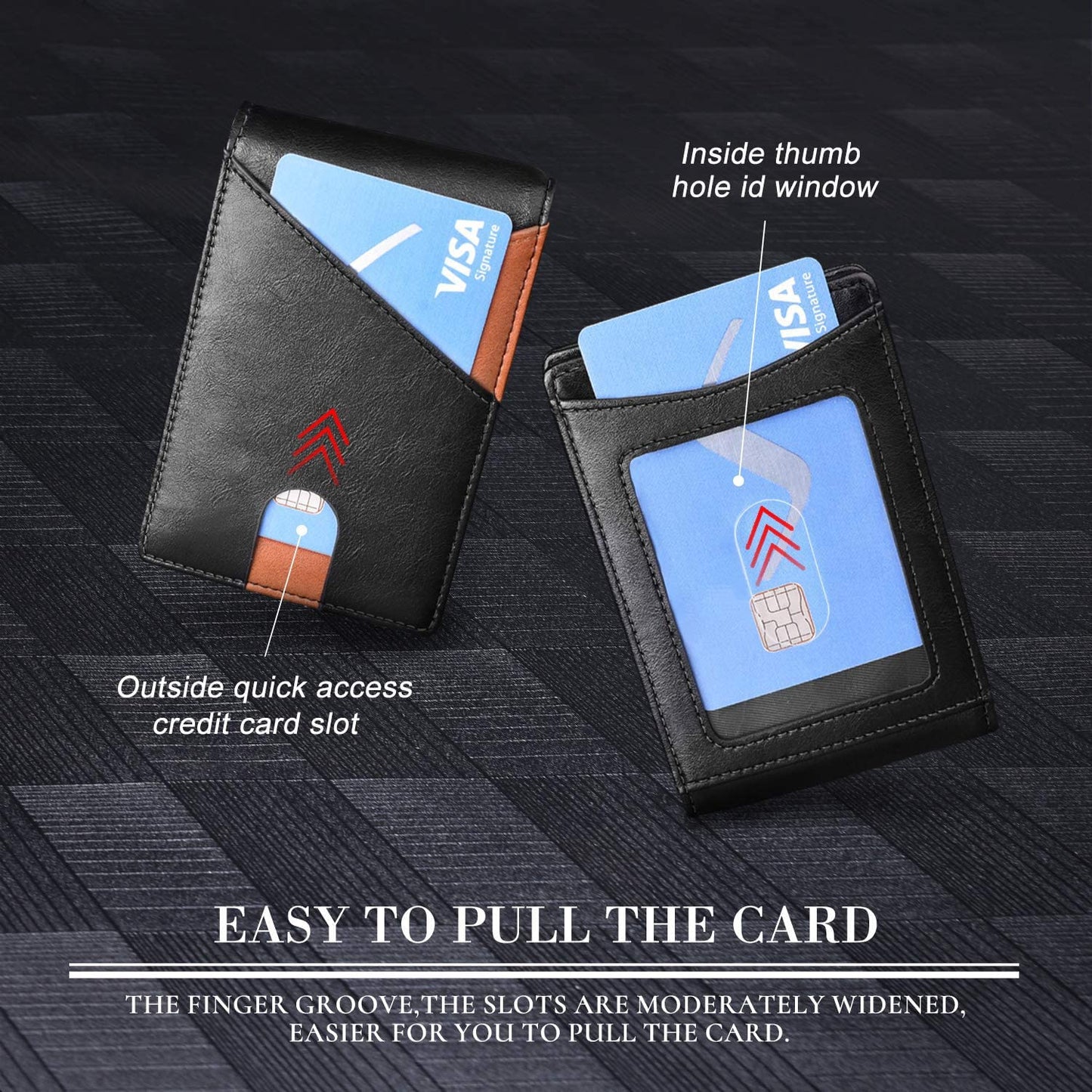 W0003 Slim RFID‑Blocking Bifold Wallet for Men – Minimalist Front Pocket Wallet with Money Clip & Coin Pocket | House of Leather