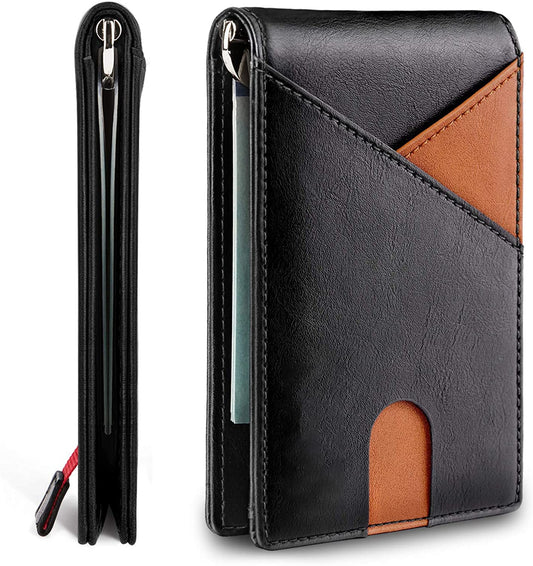W0003 Slim RFID‑Blocking Bifold Wallet for Men – Minimalist Front Pocket Wallet with Money Clip & Coin Pocket | House of Leather