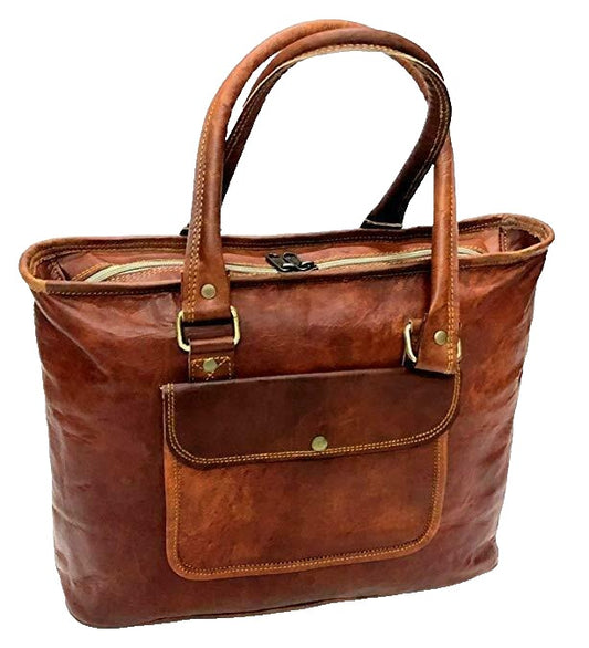 WB005 Women’s Premium Genuine Leather Tote Bag – Elegant Everyday Shoulder Handbag