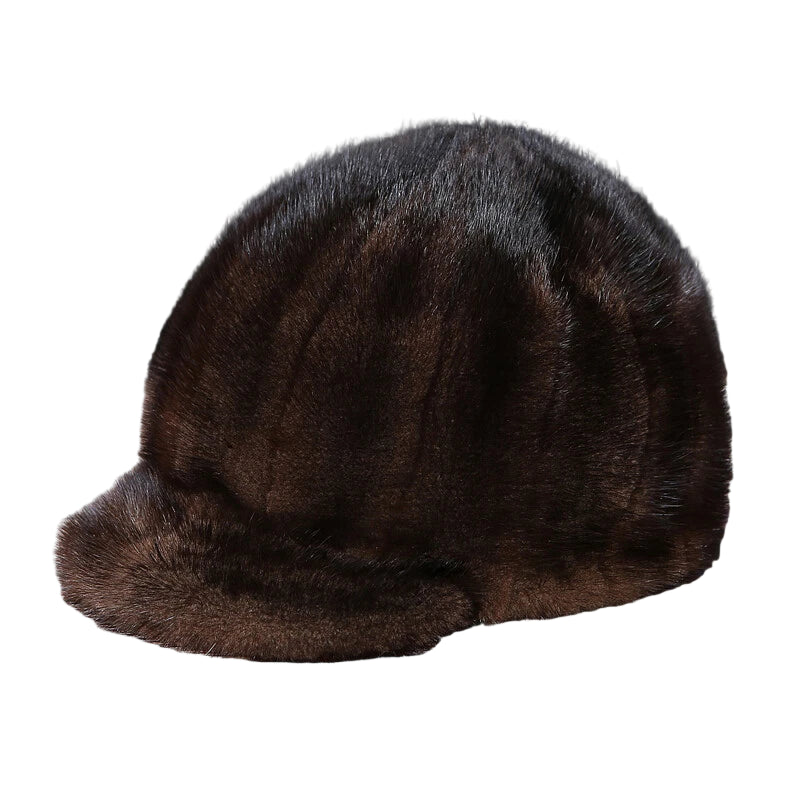 WC007 Premium Dark Brown Fur Winter Cap | Soft Plush Warm Hat for Cold Weather