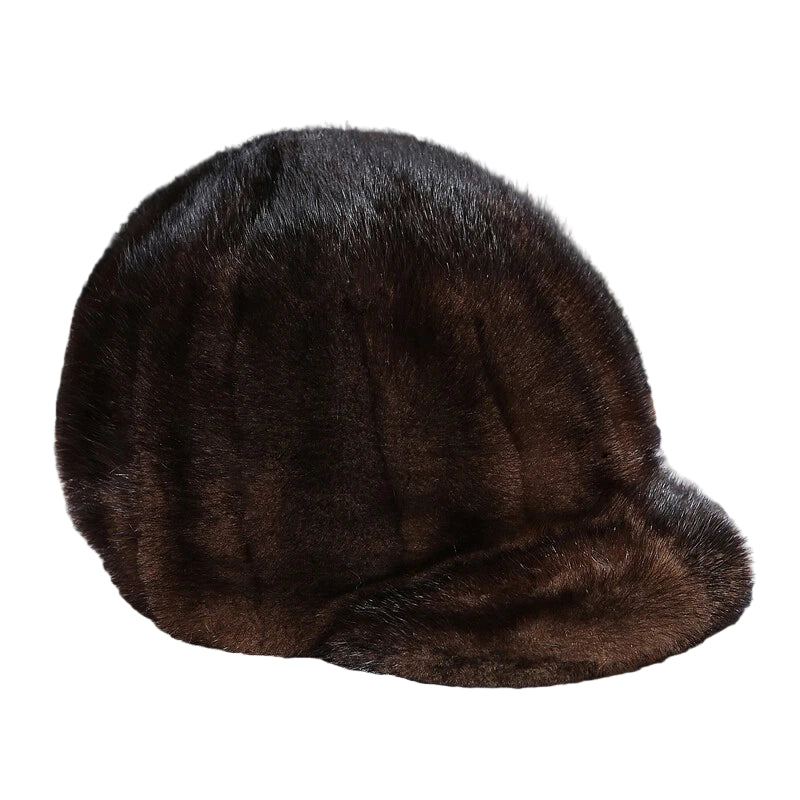 WC007 Premium Dark Brown Fur Winter Cap | Soft Plush Warm Hat for Cold Weather