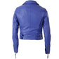 LJF0001 Women’s Sky-Blue Biker Faux Leather Motorcycle Jacket – Stylish & Versatile Coat
