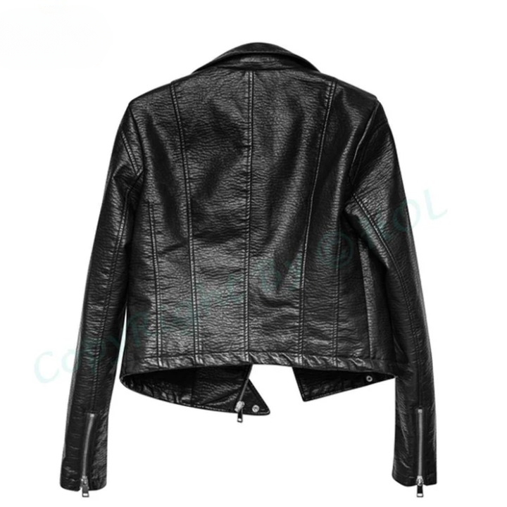 LJF0004 Women’s Black Biker Real Leather Motorcycle Jacket – Classic Motorcycle Style With Premium Finish
